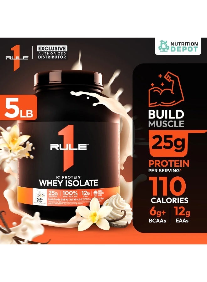 RULE 1 Rule One Proteins, R1 Protein Whey Isolate, Vanilla Creme, 5.03 lb (2.28 kg) - Image 5