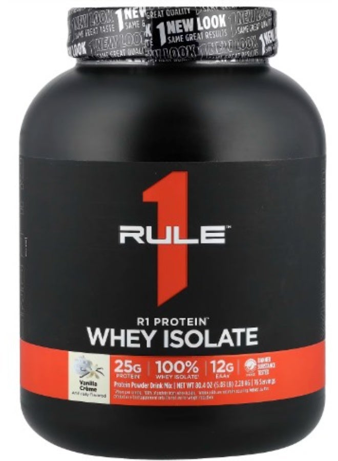 RULE 1 Rule One Proteins, R1 Protein Whey Isolate, Vanilla Creme, 5.03 lb (2.28 kg) - Image 1