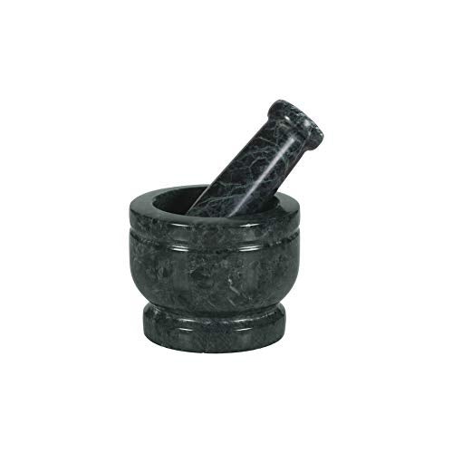 Terosa Oasis Green Mortar & Pestle Set or Ohkli Musal or Kharal or Idi Kallu or Khal Musal or Khalbatta or Spice Grinder-Std-4 Inch - Marble - Image 1