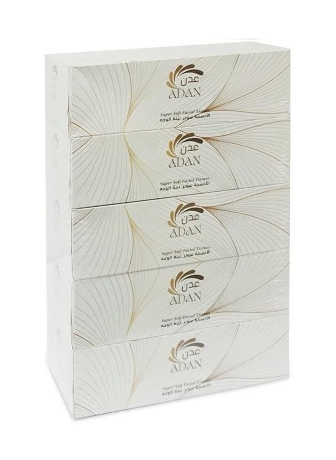 ADAN Super Soft Facial Tissues - 2 Ply x 100 Sheets Pack of 5  - Image 1
