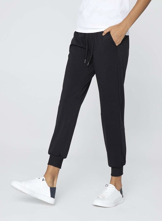 AJISAI Women's Joggers Pants Drawstring Running Sweatpants with Pockets Lounge Wear, Black, M - Image 2