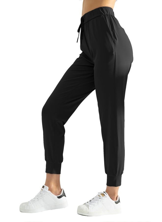 AJISAI Women's Joggers Pants Drawstring Running Sweatpants with Pockets Lounge Wear, Black, M - Image 1
