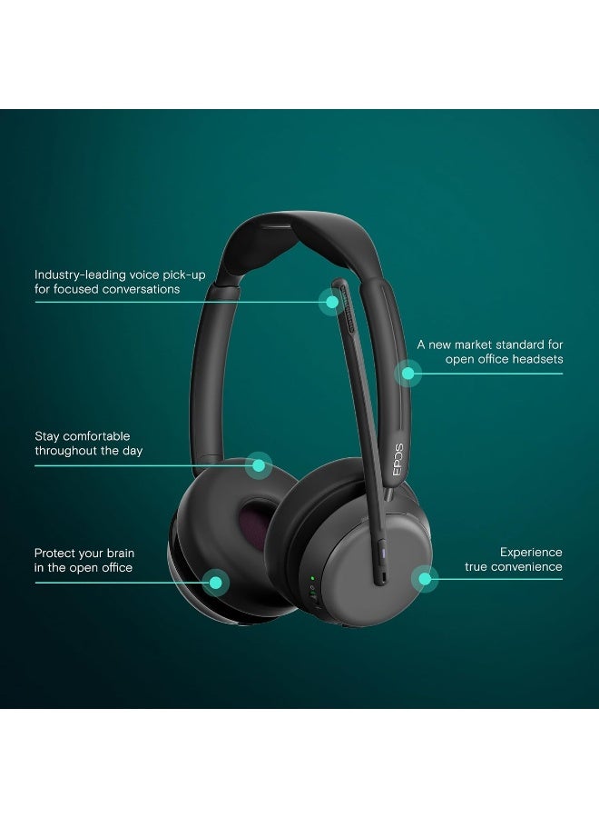 EPOS IMPACT 1060T ANC - Adaptive Noise Cancelling Business Headset AI™, Super Wideband Audio, Triple Connectivity, and Wireless Charging - Image 2