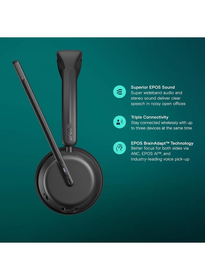 EPOS IMPACT 1060T ANC - Adaptive Noise Cancelling Business Headset AI™, Super Wideband Audio, Triple Connectivity, and Wireless Charging - Image 3
