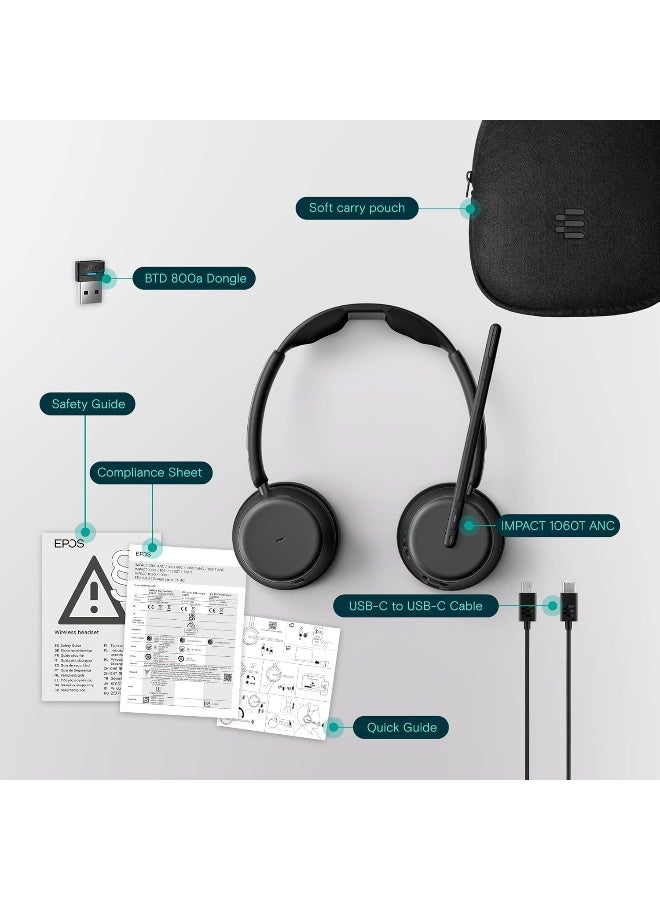 EPOS IMPACT 1060T ANC - Adaptive Noise Cancelling Business Headset AI™, Super Wideband Audio, Triple Connectivity, and Wireless Charging - Image 5