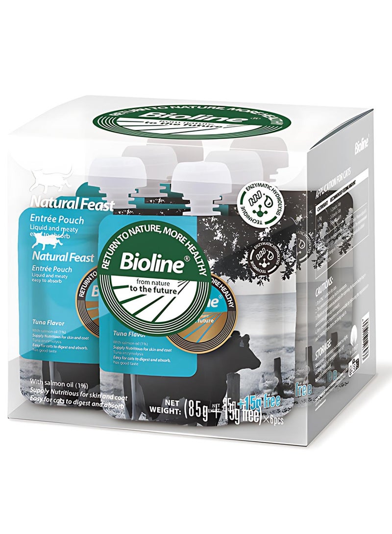 بايولاين كيس بيولاين ناتشورال فيست إنتري بنكهة التونة 85 جم + 15 جم (6 قطع) - Image 1