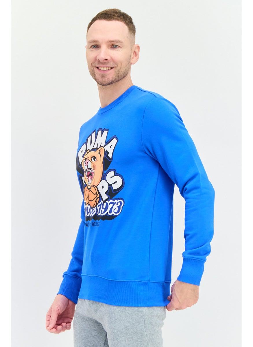 PUMA Men Sportswear Fit Long Sleeve Outdoor Sweatshirt, Blue  - Image 4