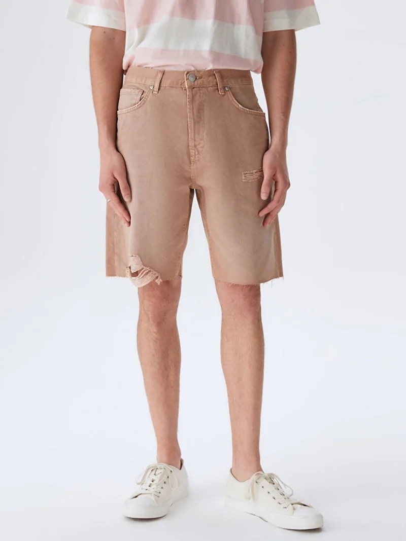 LTB Men's Mateus Ripped Straight Cut Jean Bermuda