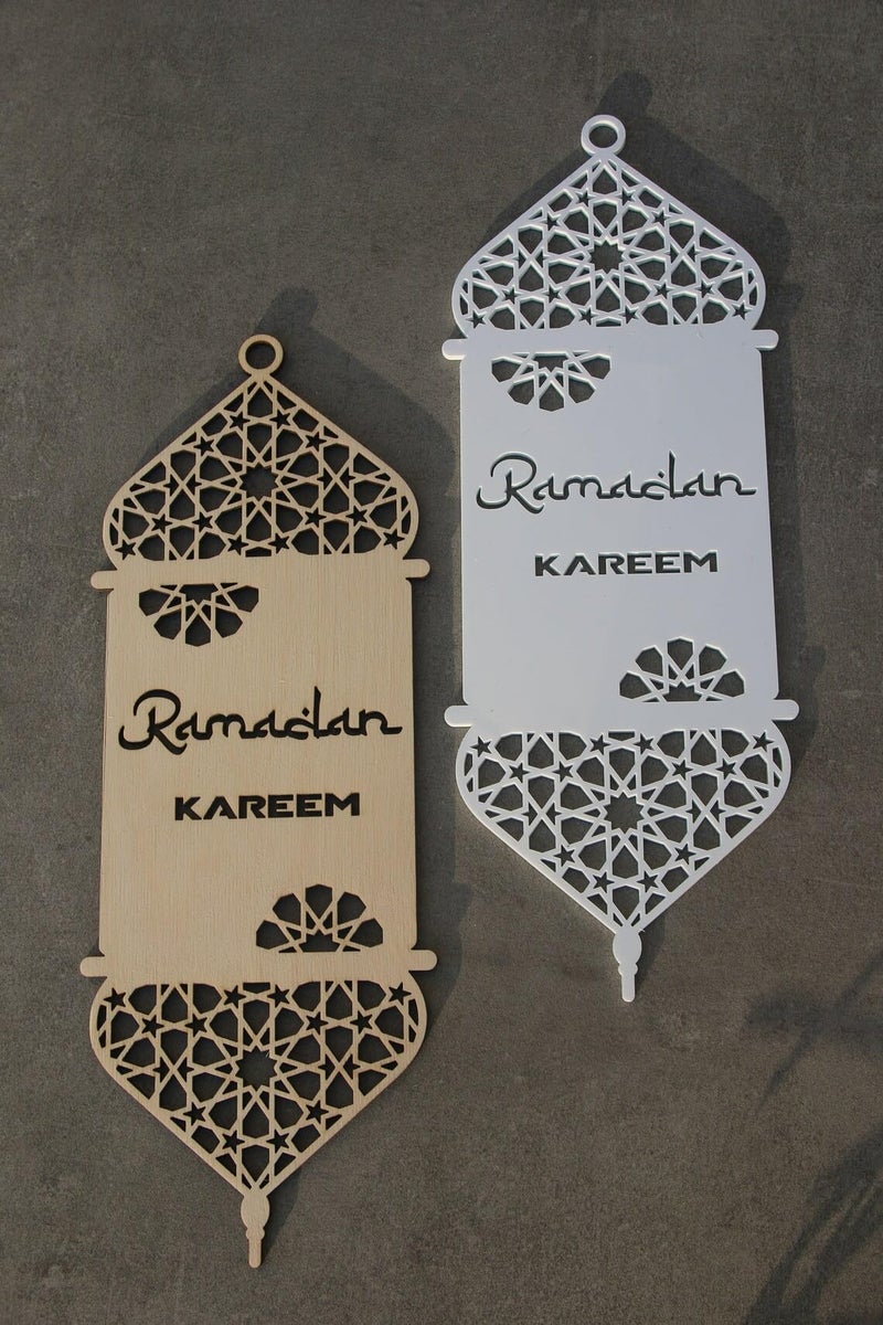 Haoser EID Mubarak Lanterns Laser Cut Wood Ramadan lamp Ramadan Decor Ramadan Wall Decors Mubarak Decorations Islamic Gift Islamic Wood Lantern - Image 2