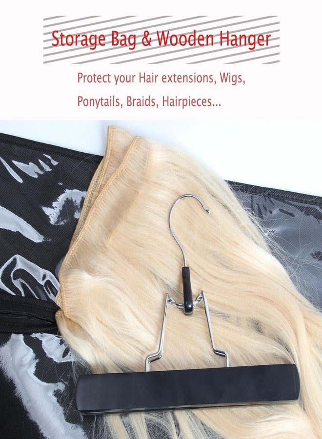 FeiHong Hair Extensions Hanger with Storage Bag, 23.6 Inch Black Hairpieces Storage Hair Extension Holder Wig Carrier Case - Image 4