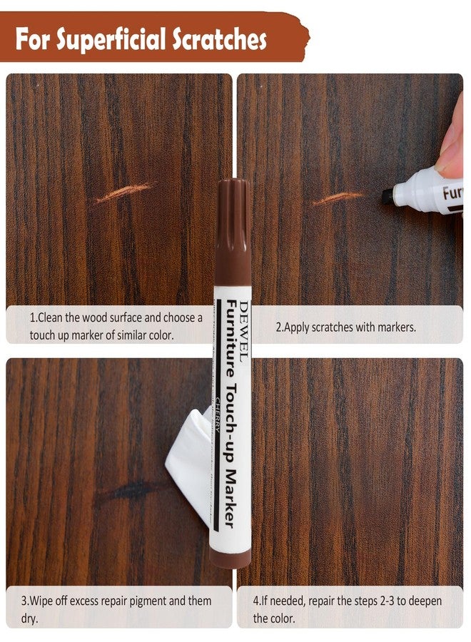 DEWEL Wood Furniture Repair Kit, 28 Pcs Wood Scratch Repair Kit, Upgrade Wood Furniture Touch Up Markers and Fillers for Stains, Scratches, Wood Floors, Tables, Bedposts - Image 3