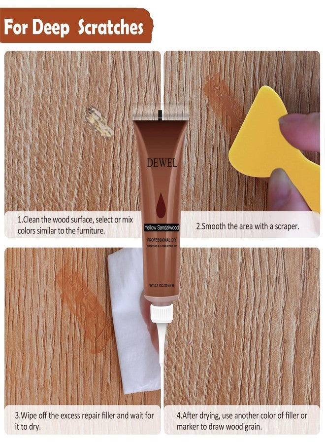 DEWEL Wood Furniture Repair Kit, 28 Pcs Wood Scratch Repair Kit, Upgrade Wood Furniture Touch Up Markers and Fillers for Stains, Scratches, Wood Floors, Tables, Bedposts - Image 4