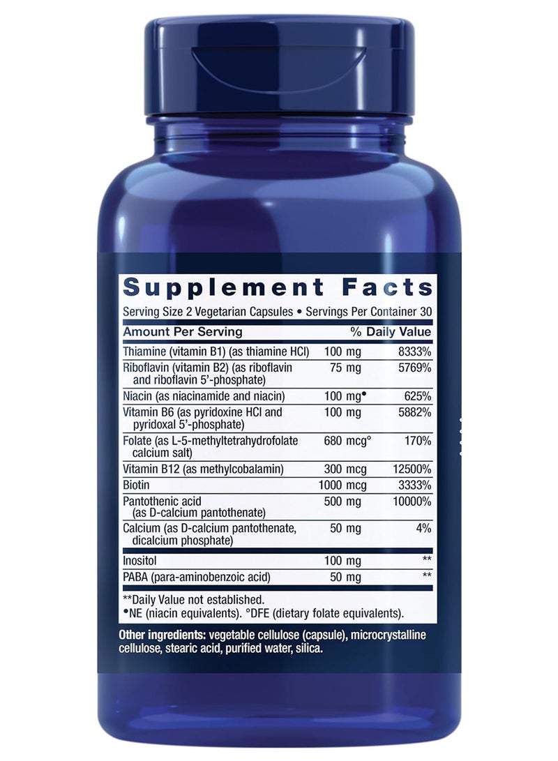 لايف إكستنشن مركب فيتامين-ب الكامل النشط حيويًا، 60 كبسولة نباتية - Image 2