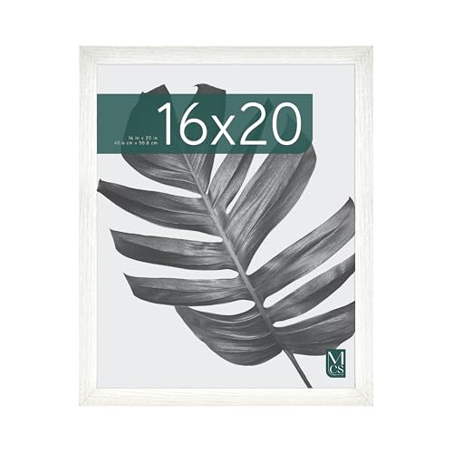 MCS Studio Gallery 16x20 Poster Frame White Woodgrain Vertical  Horizontal Wall Hanging Large Picture Frame for Photos Posters  Art Prints 1Pack