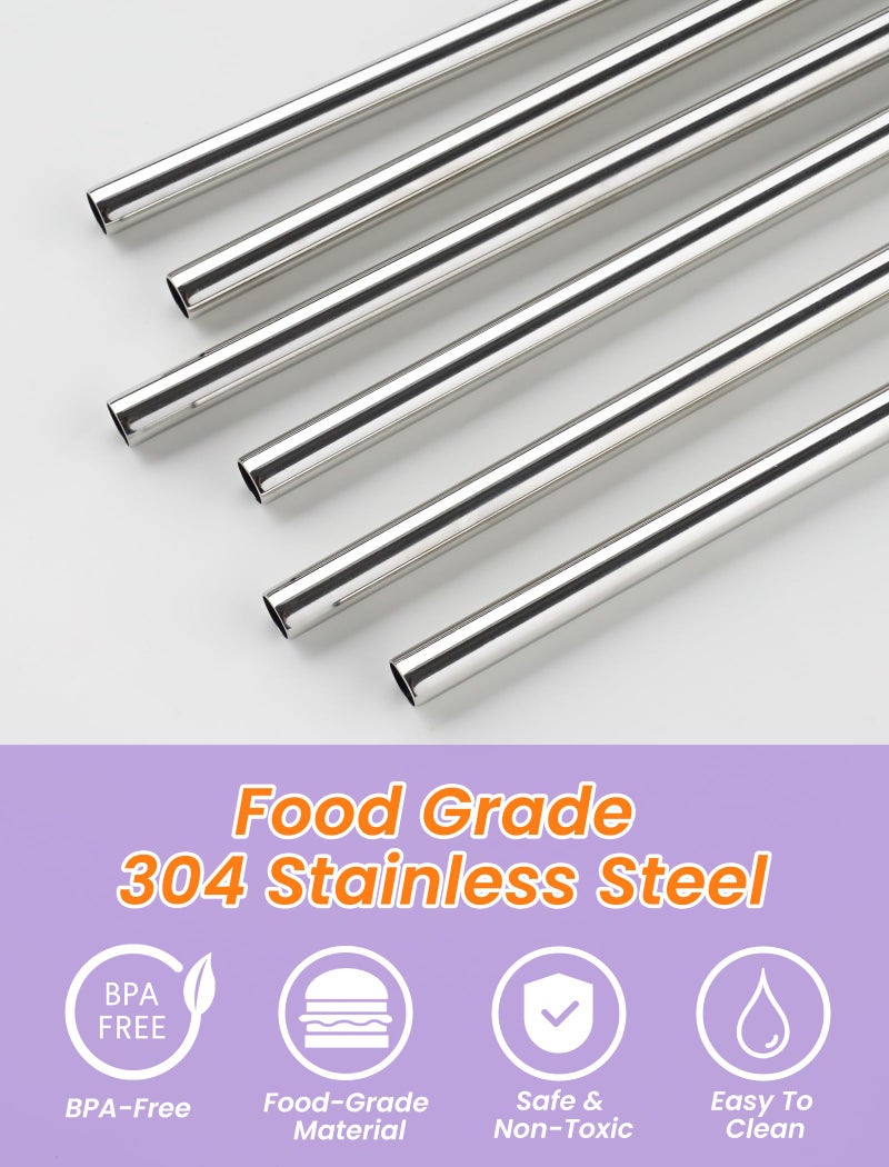 NiHome 6PCS Reusable Anti-Wrinkle Straw Set Fit for Stanley Tumblers, 3 Lengths Stainless Steel Drinking Straws with Silicone Tips Fit for 14oz 20oz 30oz 40oz, Protective Caps & Brushes (6 Colors) - Image 5