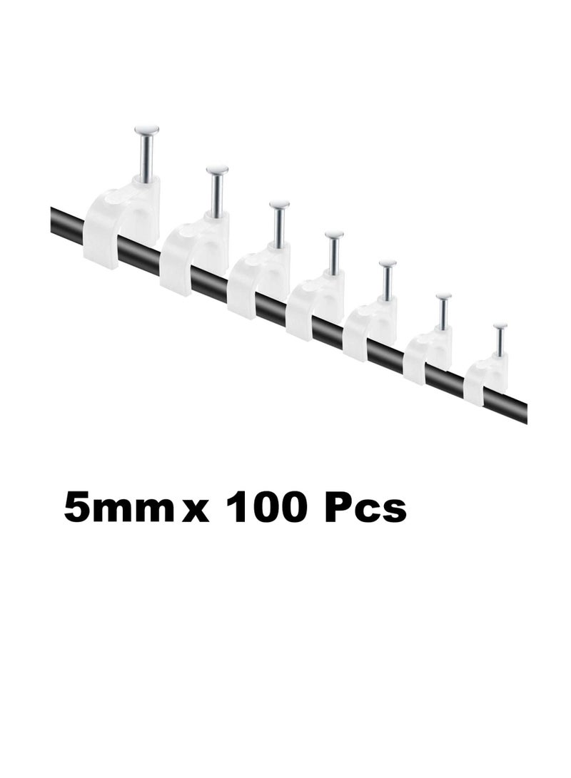 حامل مسامير دائرية لأسلاك الكابلات الكهربائية لتنظيم الأسلاك الكهربائية وخطوط الكابلات باللون الأبيض - Image 3