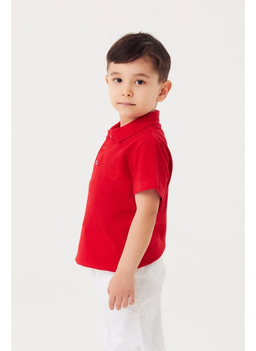 FullaModa Polo Neck Buttoned Children's T-Shirt