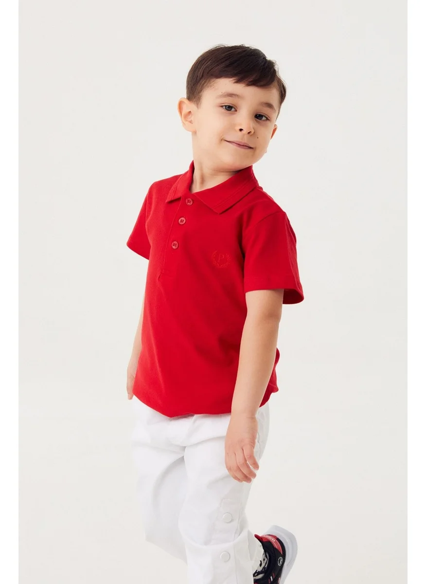 FullaModa Polo Neck Buttoned Children's T-Shirt