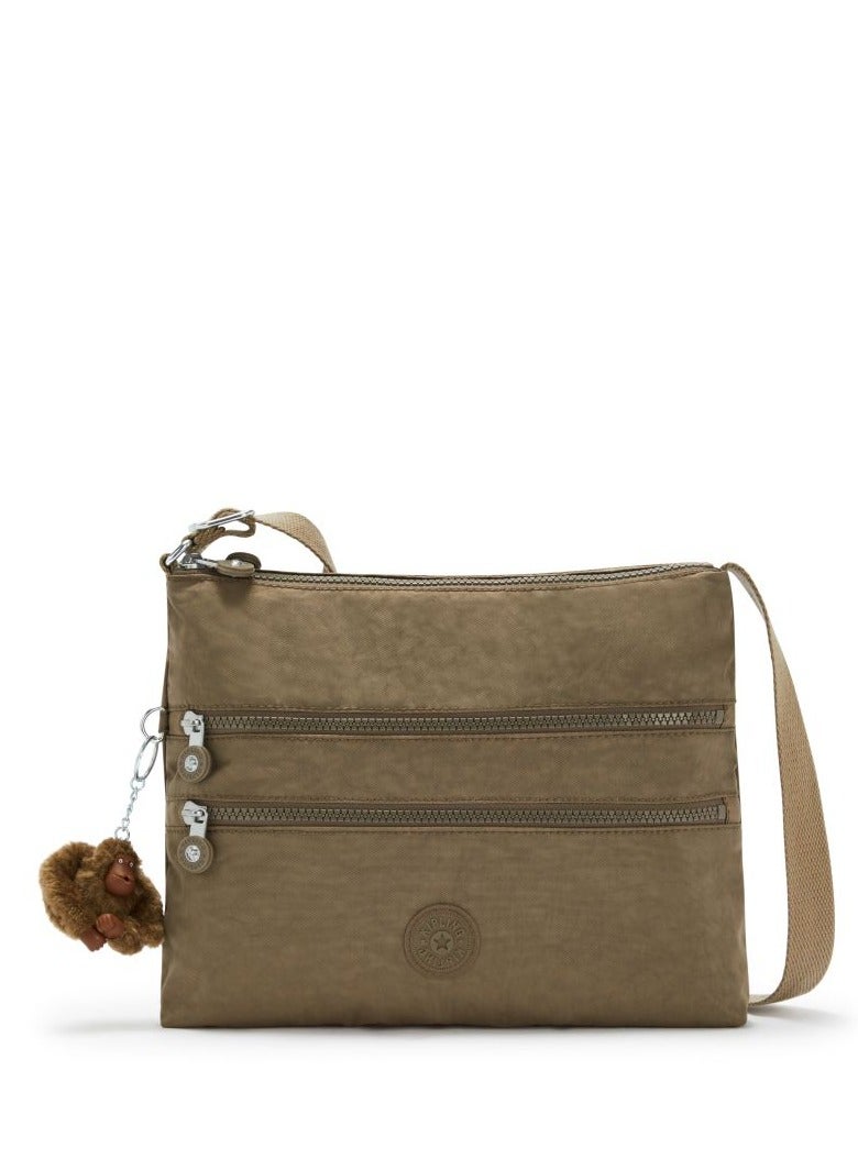 كيبلينغ حقيبة الكتف متوسطة الحجم ألفار عابرة للجسم باللون الكاكي - Image 1