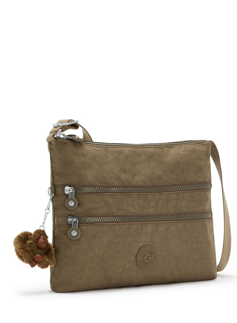 كيبلينغ حقيبة الكتف متوسطة الحجم ألفار عابرة للجسم باللون الكاكي - Image 3
