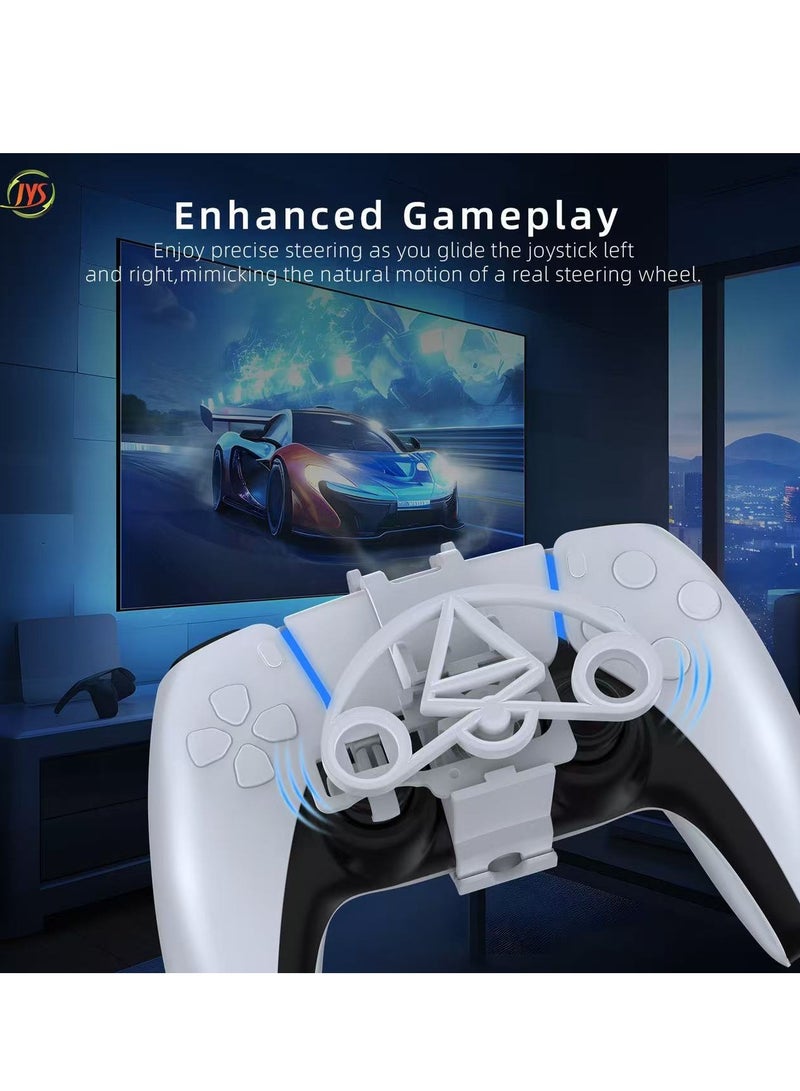 جاي واي إس JYS PS5 مقبض عجلة قيادة صغيرة مقبض اللعبة عجلة قيادة السباق ملحقات PS5 - لون المنتج: أبيض - Image 5