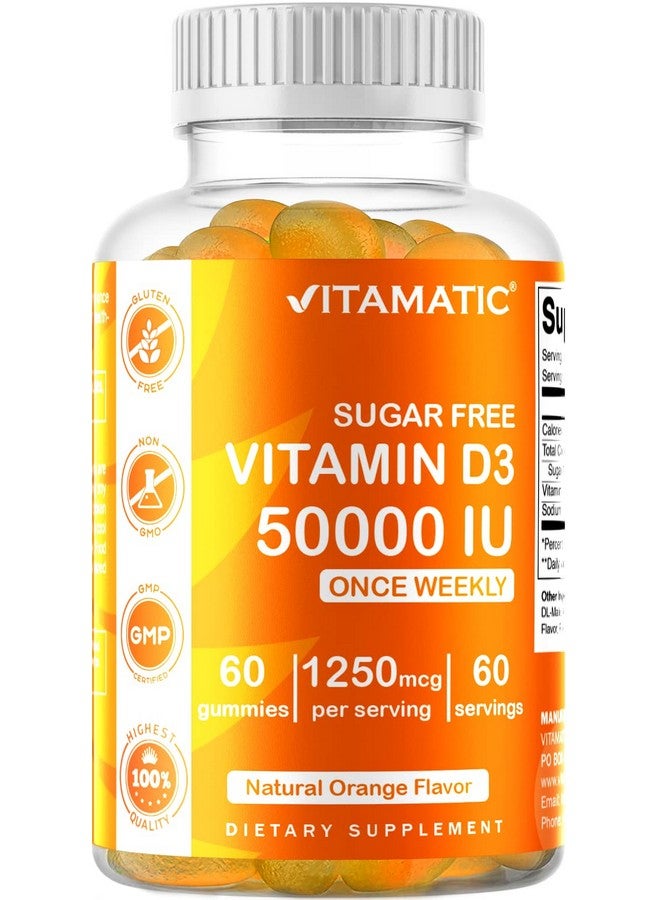 Vitamatic Sugar Free Vitamin D3 50000 Iu Weekly Supplement 60 Pectin Based Gummies Vitamin D Capsules For Bones Teeth And Immune Support  - Image 2