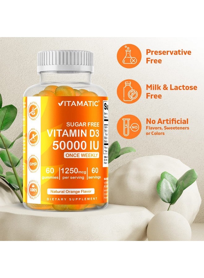 Vitamatic Sugar Free Vitamin D3 50000 Iu Weekly Supplement 60 Pectin Based Gummies Vitamin D Capsules For Bones Teeth And Immune Support  - Image 4