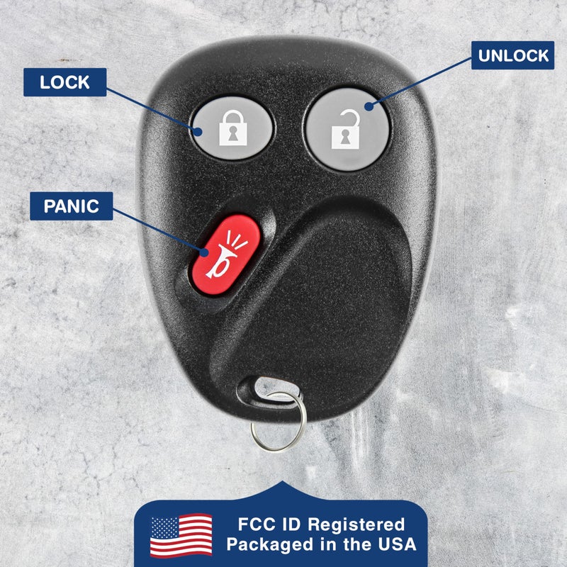 KeylessOption Key Fob Replacement for 2003 2004 2005 2006 2007 Chevrolet Chevy Silverado Suburban Tahoe GMC Sierra Yukon Cadillac Escalade Hummer H2 Keyless Remote Control, 3-Button LHJ011-2 Pack - Image 5