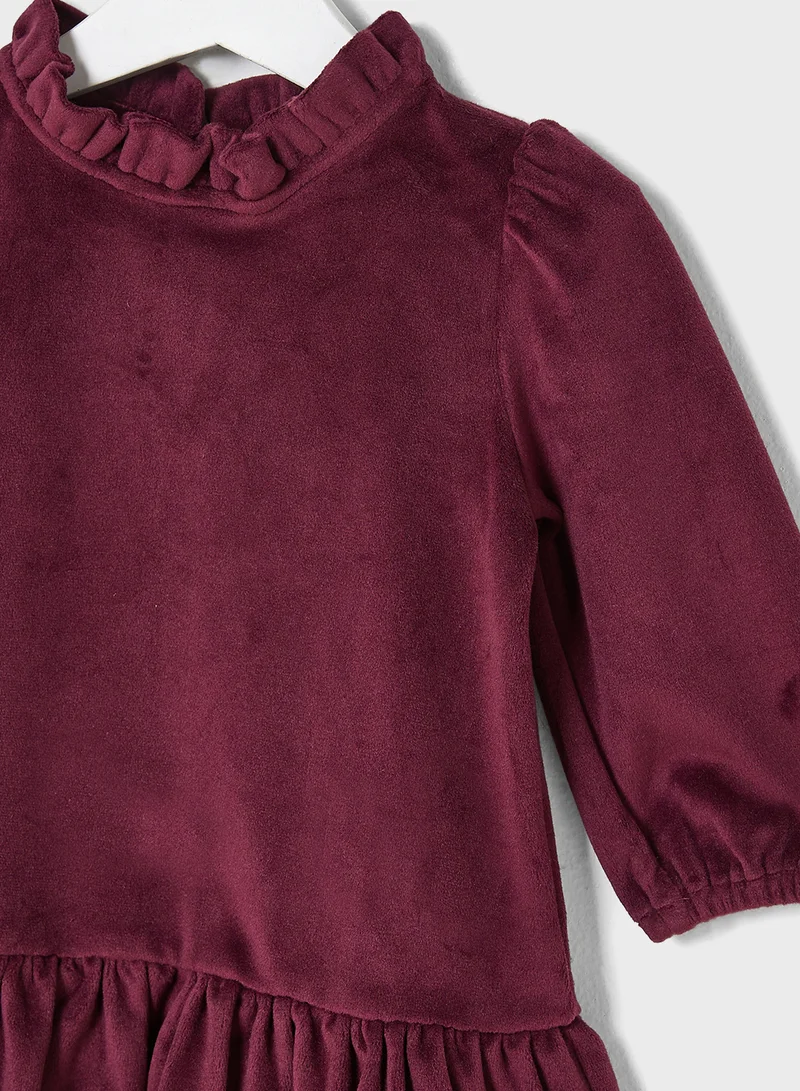 Ripples Velvet Ruffle Dress