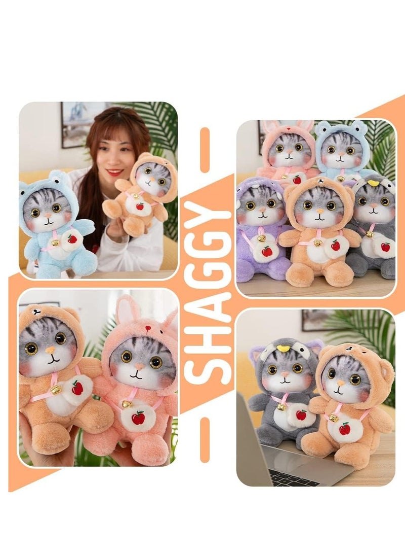 Plush Cat Toy in Penguin Outfit - Soft Cuddly Gift for Boys & Girls, Perfect Birthday Present (Orange) - Image 4