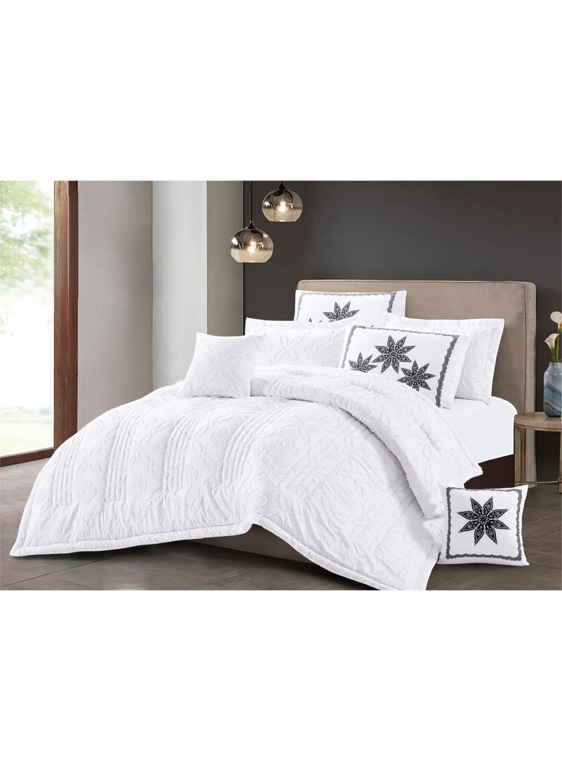 MingLi 6-piece microfiber printed king size double bed sheet, comforter size 260x240 cm  - Image 1