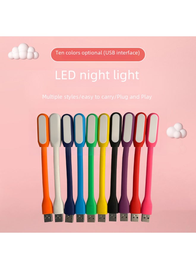 مصباح مكتبي صغير محمول بمنفذ USB لحماية العين مع واجهة بنك الطاقة وإضاءة ليلية إبداعية محمولة متعددة الاستخدامات وزخرفية - اللون: برتقالي - الأبعاد: مصباح USB مع كيس تغليف (خاص)
