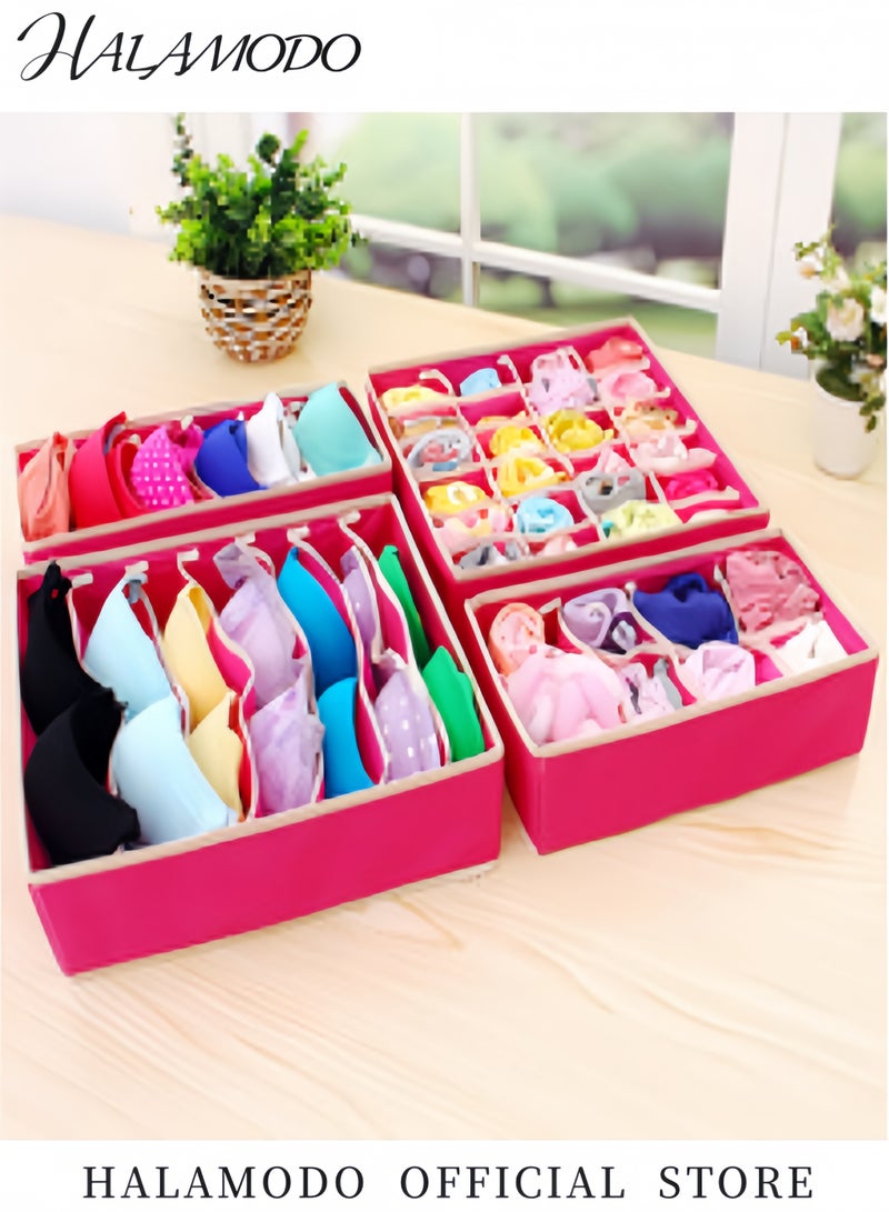 HALAMODO 4PCS Closet Underwear Organizer Drawer Divider Foldable Underwear Drawer Organizer Closet Dividers Storage Box for Clothes & Socks  - Image 5