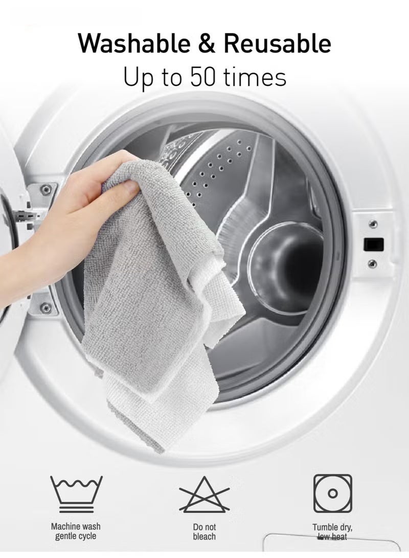 NT Microfiber Ultra Absorbent Cleaning Cloth, Lint Free, Streak Free Cleaning Rag Towels for Washing Cars, Kitchen and Window, 20*20 CM, Grey, 50 Pack - Image 4