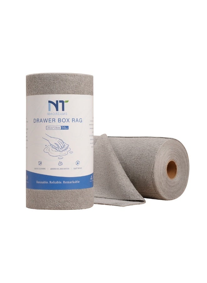 NT Microfiber Ultra Absorbent Cleaning Cloth, Lint Free, Streak Free Cleaning Rag Towels for Washing Cars, Kitchen and Window, 20*20 CM, Grey, 50 Pack - Image 1