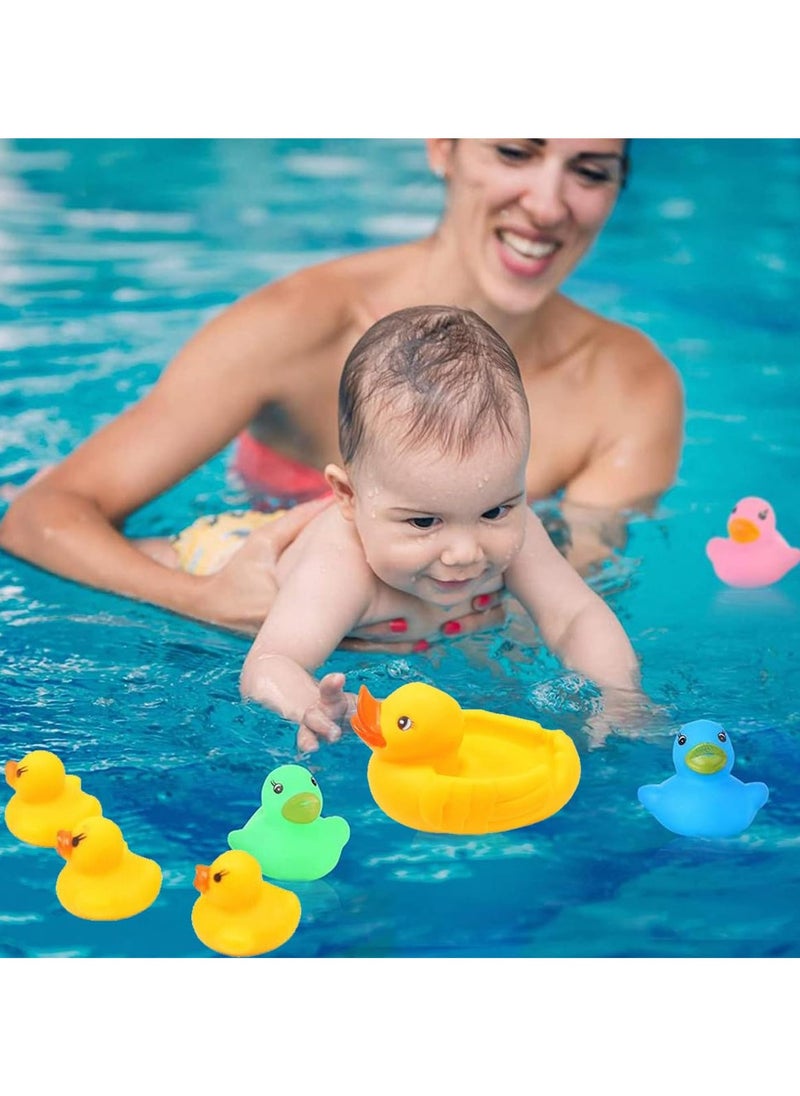 VIUAUAX 4-Piece Duck Bath Toy Set, Lovely Duck Baby Bathtub Toys,Soft Floating Swimming Duck Water Toys,Duckie Family Bath Toy Set  Floats On Water Bath Toy  - Image 3