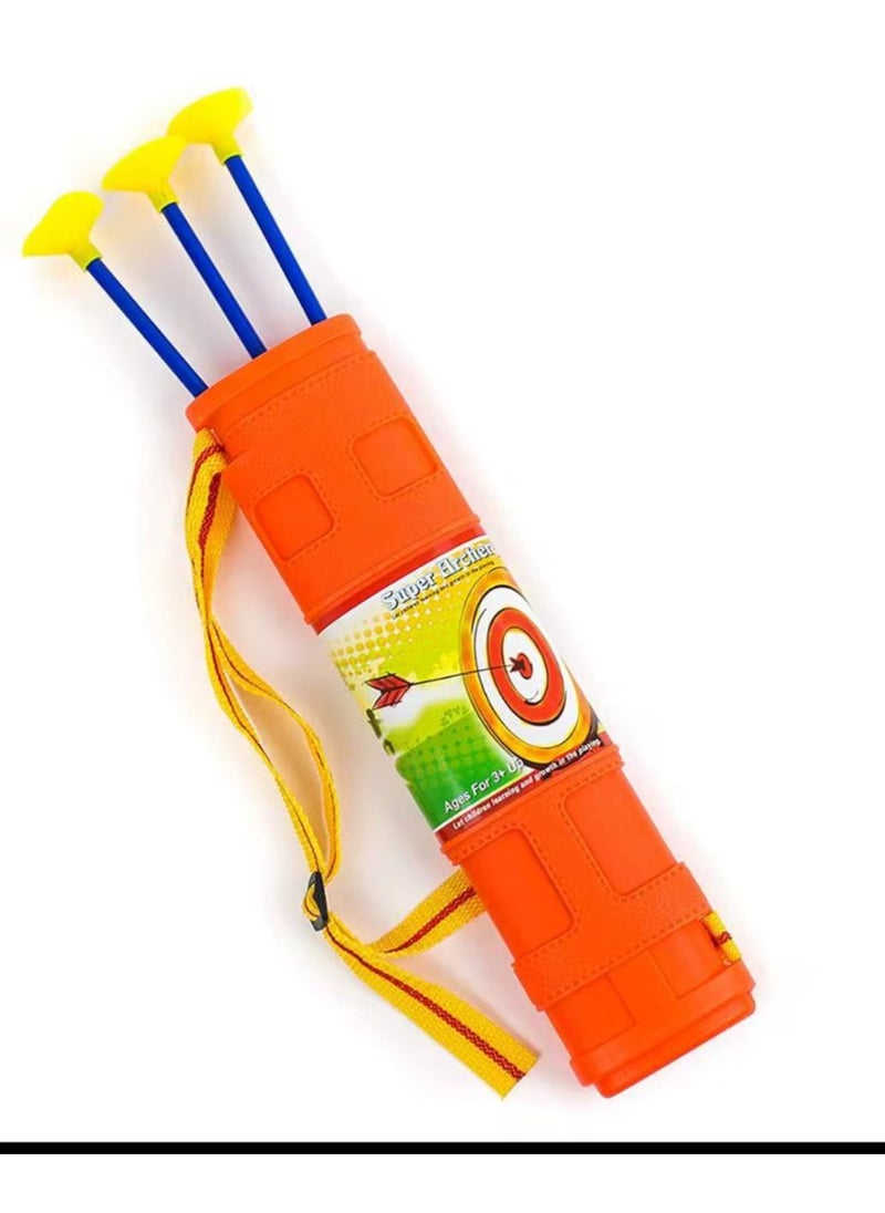 Generic - Blue, orange and white color design bow and arrow Orange arrow holder 5 suction-tipped arrows * Encourages active play and develops aiming and concentration skills. - Image 1