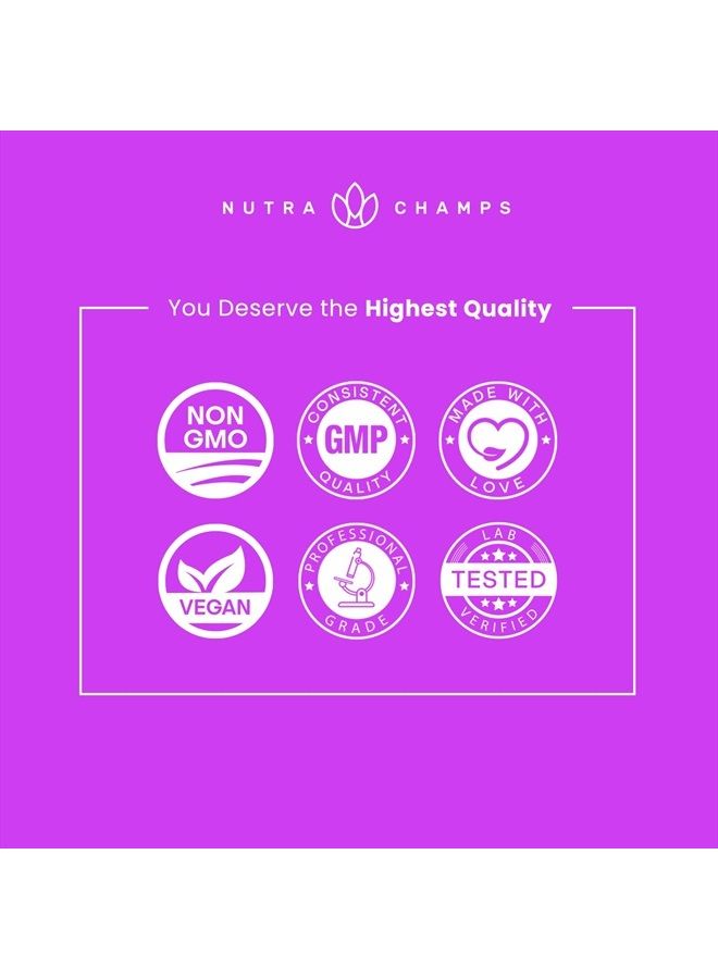 NutraChamps Biotin Gummies 10000mcg [Highest Potency] for Healthy Hair, Skin & Nails Vitamins for Women, Men & Kids - 5000mcg in Each Hair Vitamins Gummy - Vegan, Non-GMO, Hair Growth Supplement - Image 5