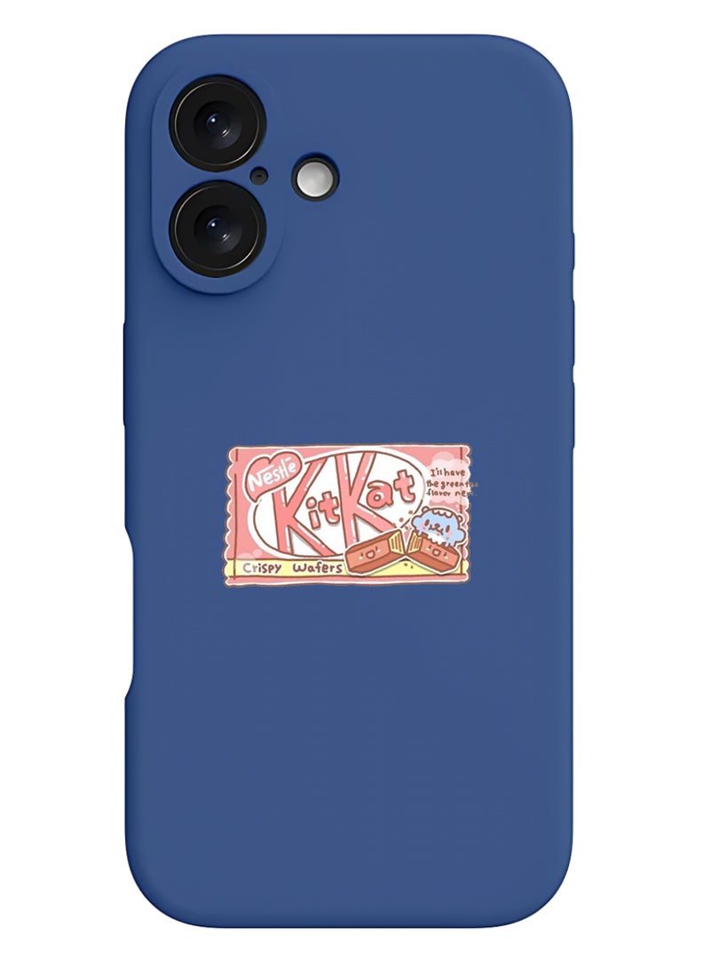 Theodor Protective Slim Fit Case Liquid Silicone Cover with Full Body Protection Anti-Scratch Shockproof Case For Apple iPhone 17 (Blue) KitKat - Image 1