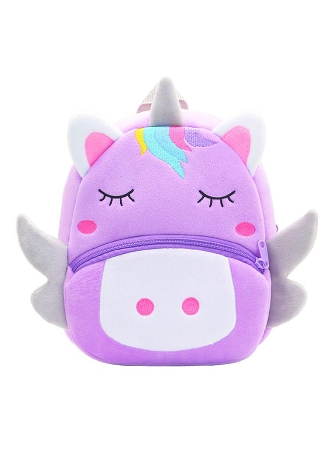 Cute Toddler Backpack Toddler Bag Plush Animal Cartoon Mini Travel Bag for Baby Girl Boy 2-6 Years(Purple Cute Unicorn)  - Image 1