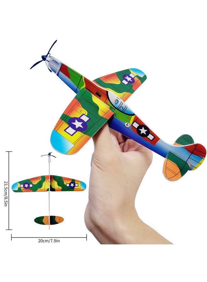 Visen 8" Airplane Toy,12 Different Designs Planes Toys For Boys,Foam Glider Planes Toys,Birthday Favors Lightweight Paper Airplanes,Individually Packed Outdoor Flying Toys,Party Favors For Kids 8-12(24 Pcs) - Image 2