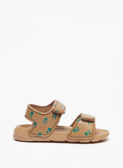 shoexpress Boys Printed Sandals with Hook and Loop Closure