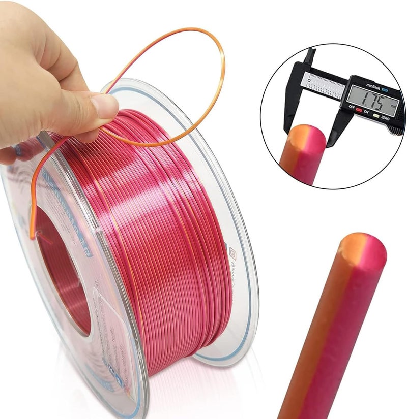 YOUSU Silk PLA Filament for 3D Printer, Dual Color 3D Printing Material, 175mm. Dimensional Accuracy / 003mm., Shiny Pearlescent with Good Adhesion, Vacuum Sealed (2) - Image 3