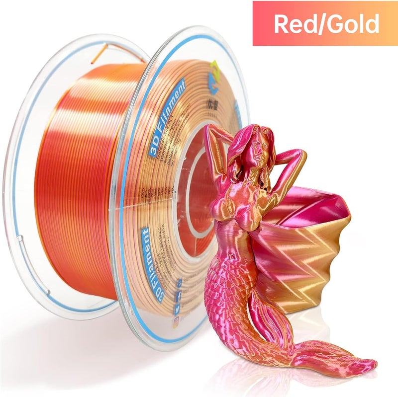 YOUSU Silk PLA Filament for 3D Printer, Dual Color 3D Printing Material, 175mm. Dimensional Accuracy / 003mm., Shiny Pearlescent with Good Adhesion, Vacuum Sealed (2) - Image 5