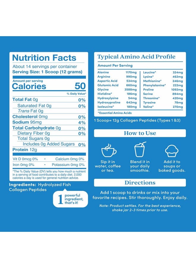 Further Food - Further Food Unflavored Marine Collagen Peptides Powder, Wild Caught, Sustainable, Type 1, 2 & 3 Collagen, Gut + Joint Support, Hair, Skin, Nails, Sugar-Free 5.93 oz - Image 1