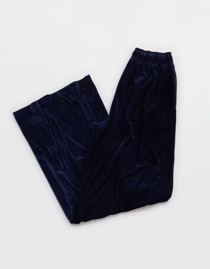 Aerie  OFFLINE By Aerie Velour Rib Super Wide Leg Pant for Women | Best Price UAE
