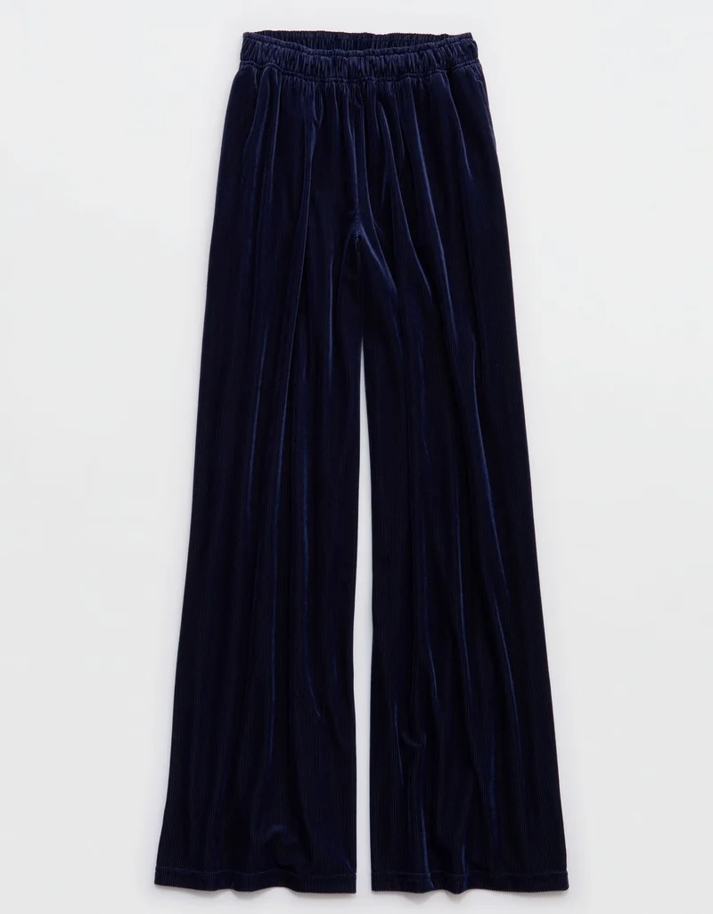 Aerie  OFFLINE By Aerie Velour Rib Super Wide Leg Pant for Women | Best Price UAE