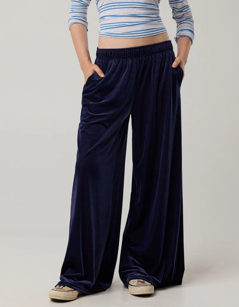 OFFLINE By Aerie Velour Rib Super Wide Leg Pant