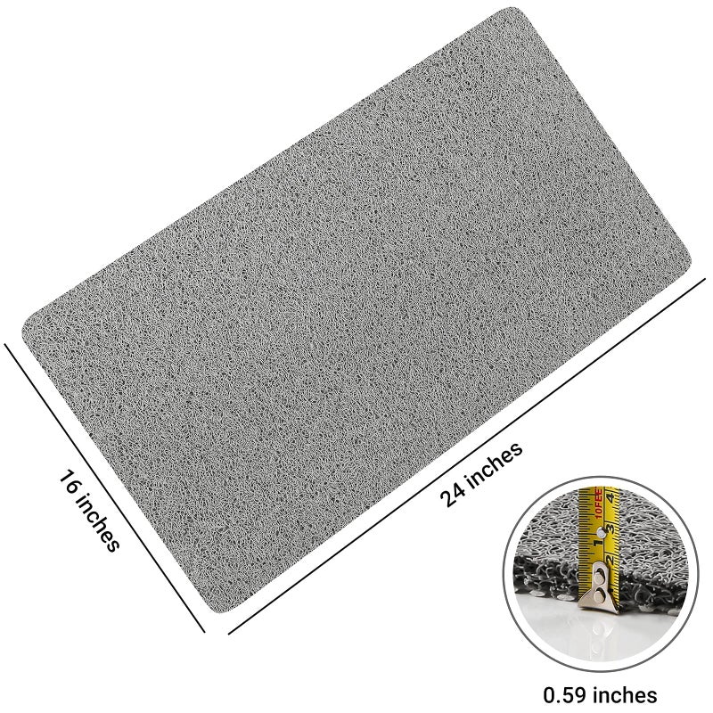 LuxStep Shower Mat Bathtub Mat,24x16 inch, Non-Slip Bath Mat with Drain, Quick Drying PVC Loofah Bathmat for Tub,Shower,Bathroom (Phthalate Free,Grey) - Image 2