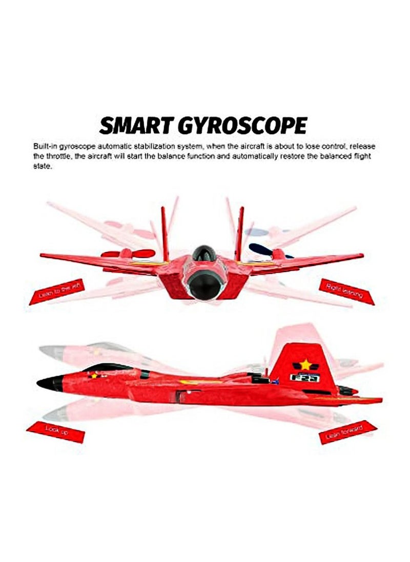Generic - F-22 Remote Control Plane Ready To Fly, Easy To Fly Rc Glider For Kids & Beginners, 2.4Ghz Remote Control Plane Toy, Jet Fighter Stunt Rc Airplane, Rechargeable Remote-Control Aircraft – Red - Image 1
